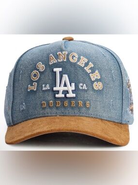 NWOT Mitchell & Ness LA Dodgers Wood Work Pro Pinch Strap Back Hat